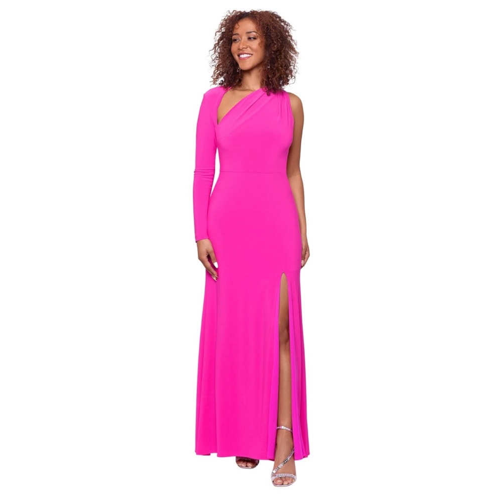 Betsy & Adam Pink Asymmetrical One Women Dresses
